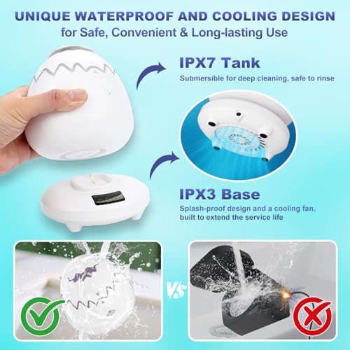 Ultrasonic Retainer Cleaner, 45kHz Denture Cleaner Machine, 4 Cleaning Modes, Removable Base, Dental Cleaning Pod for Mouth Guard/Night Guard/Braces/Aligner/Jewelry