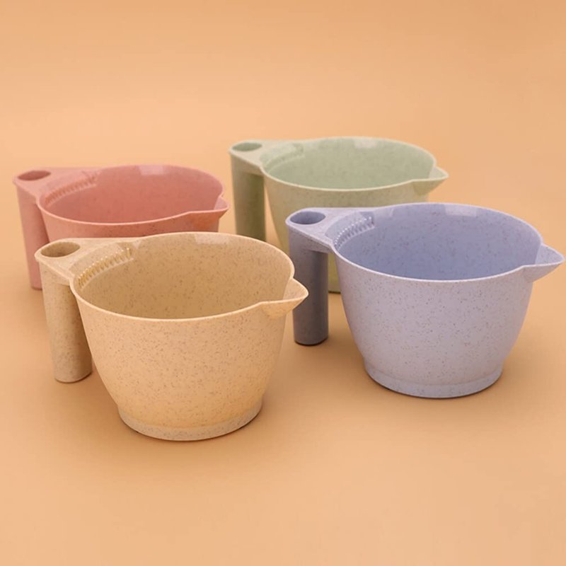 minkissy Hair Dye Mixing Bowls Set with Ergonomic Handles Portable Color Mixing Bowls for Hair Salon and Home Use Durable Pp Material 6.69X3.54X6.29 Inch 4-Pack