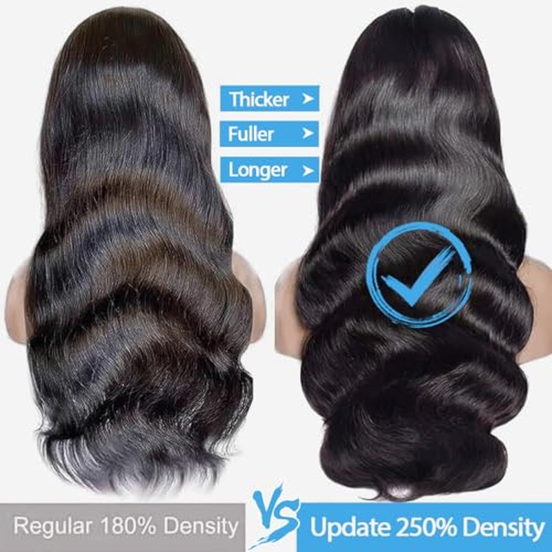 30 Inch Body Wave Lace Front Wigs Human Hair 13x4 HD Transparent Lace Frontal Wigs Human Hair for Women 250% Density Glueless Wigs Pre Plucked with Baby Hair
