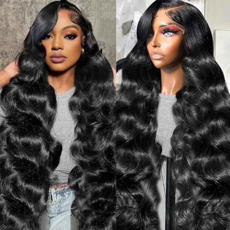 BELE 20 Inch Body Wave Lace Front Wigs Human Hair Pre Plucked With Bleached Knots Glueless 13x4 HD Lace Frontal Wigs 180 Density Natural Color 100% Brazilian Virgin Human Hair Wig For Women