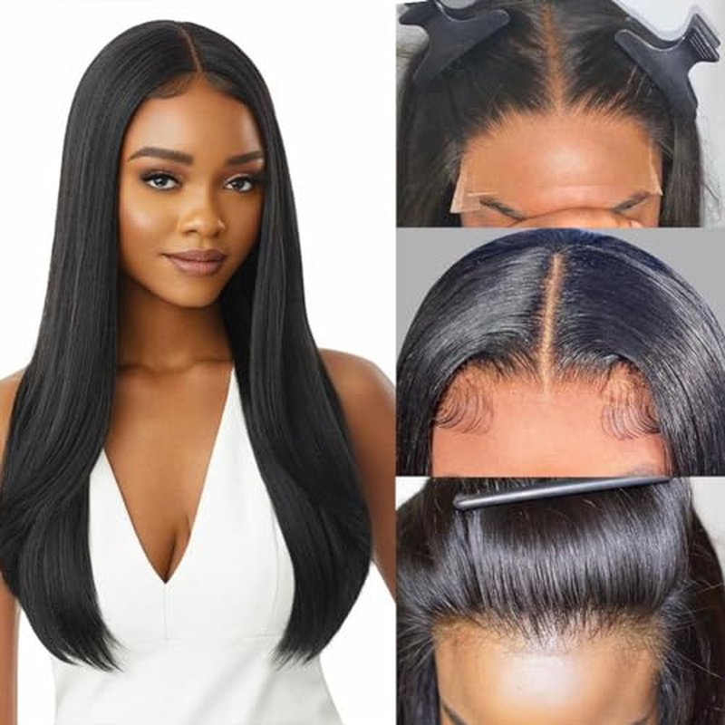 Lace Front Wigs Human Hair 4x4 Straight Human Hair Wigs for Black Women, 150% Destiny Brazilian Virgin Lace Closure Wig Pre Plucked With Baby Hair Natural Hairline(22 Inch, Straight Wig)