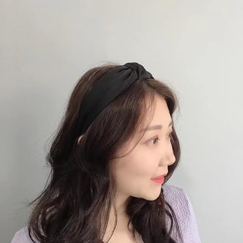 yaozeio Black Knot Headband Wide Headbands for Women Hair Accessories Head Band Hairband for Girls Knotted Headband for Women