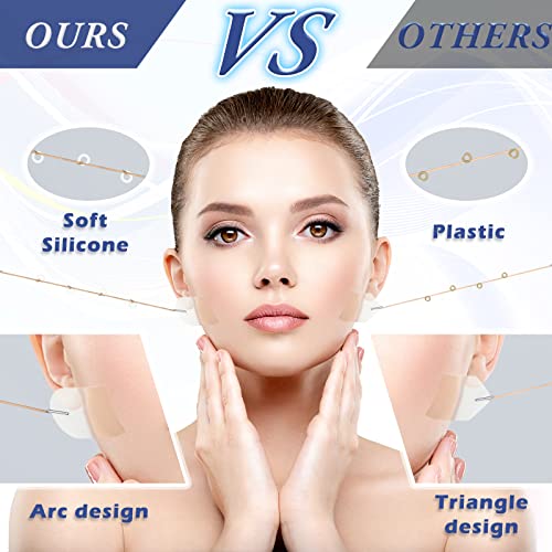 Maitys 204 Pieces Face Lift Tapes with Lifting Rope Sets 180 Pieces Face Tape Invisible Adhesive Patch Quick Band Neck and Eye Patch for Women Ladies Beauty