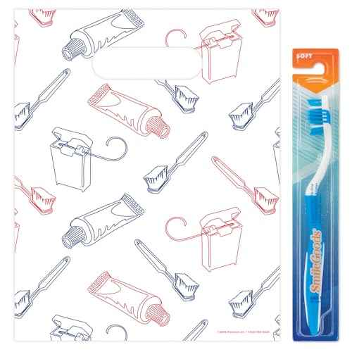 Brush Paste Floss Dental Giveaway Bags, 8" x 10", 100 Pack