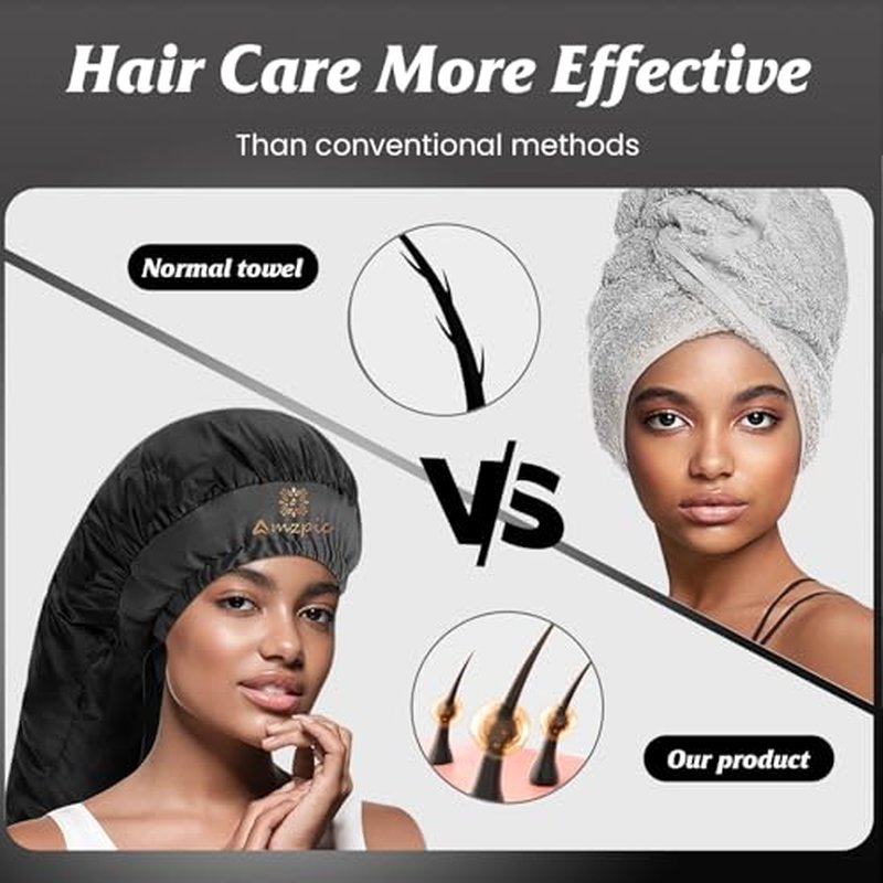 Bonnet Hair Dryer Attachment - Bonnet Hood Dryer with Headband That Reduces Heat Around Ears and Neck, Use for Hair Styling, Hair Drying, Curling and Deep Conditioning (Extended Version, Black)