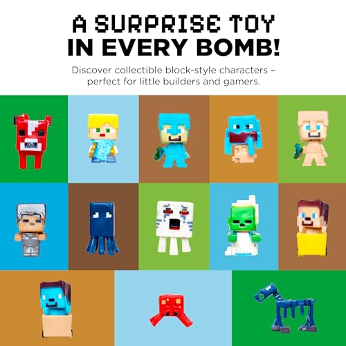 TNT Creeper Bath Bombs for Kids with Surprise Toys Inside (6 Pack) ? Large Fizzy Bubble Mine Bombs for Boys & Girls ? Fruity Scents, Skin-Safe, Made in USA - by Two Sisters