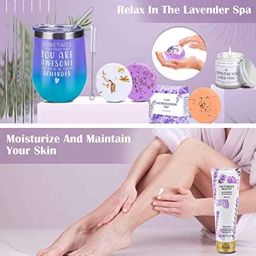 Spa Gift Baskets for Women - Spring Bath and Body Works Set, Relaxing Sympathy Box for Mom, Sister, Wife, Lover