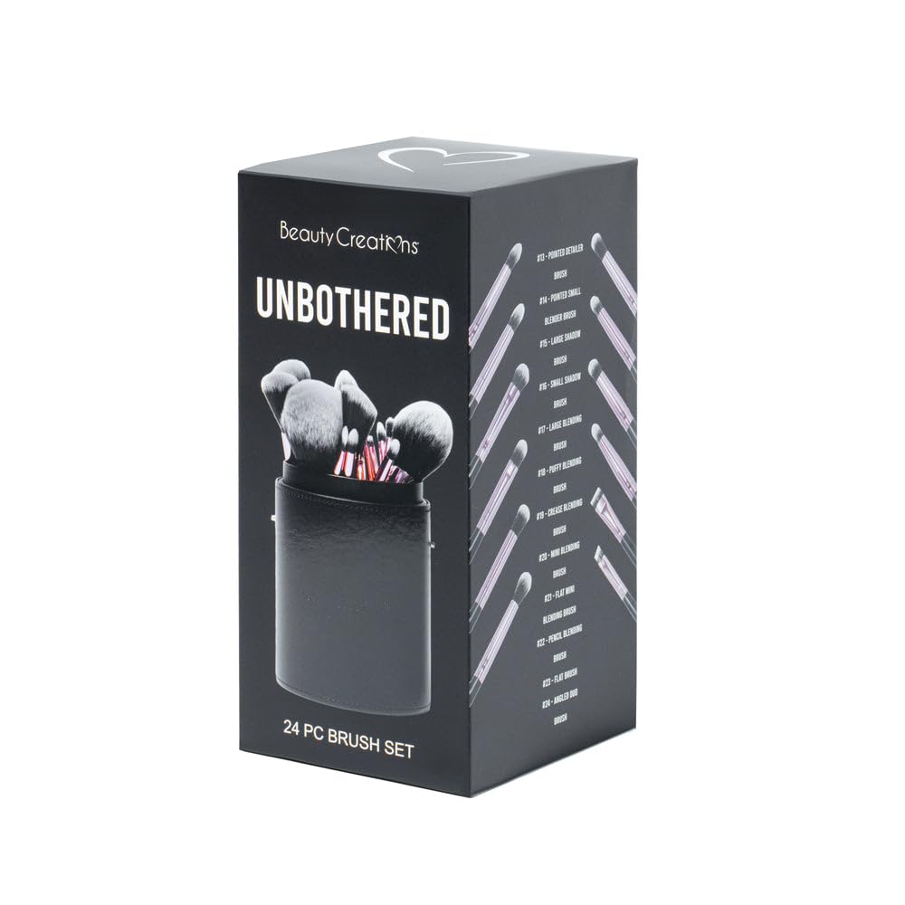 24 Piece Brush Set with Matching Travel Case Container (Unbothered)