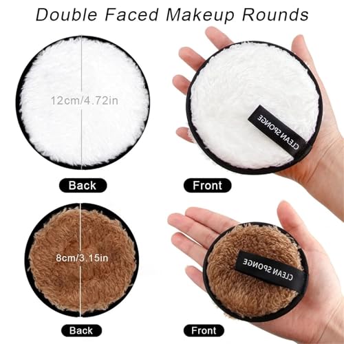 1/3pcs Reusable Discs Makeup Remover Wipe Cotton Pads Microfiber Makeup Face Towel Cloth Washable Sponge Skin Care Cleaning(3pcs Black)
