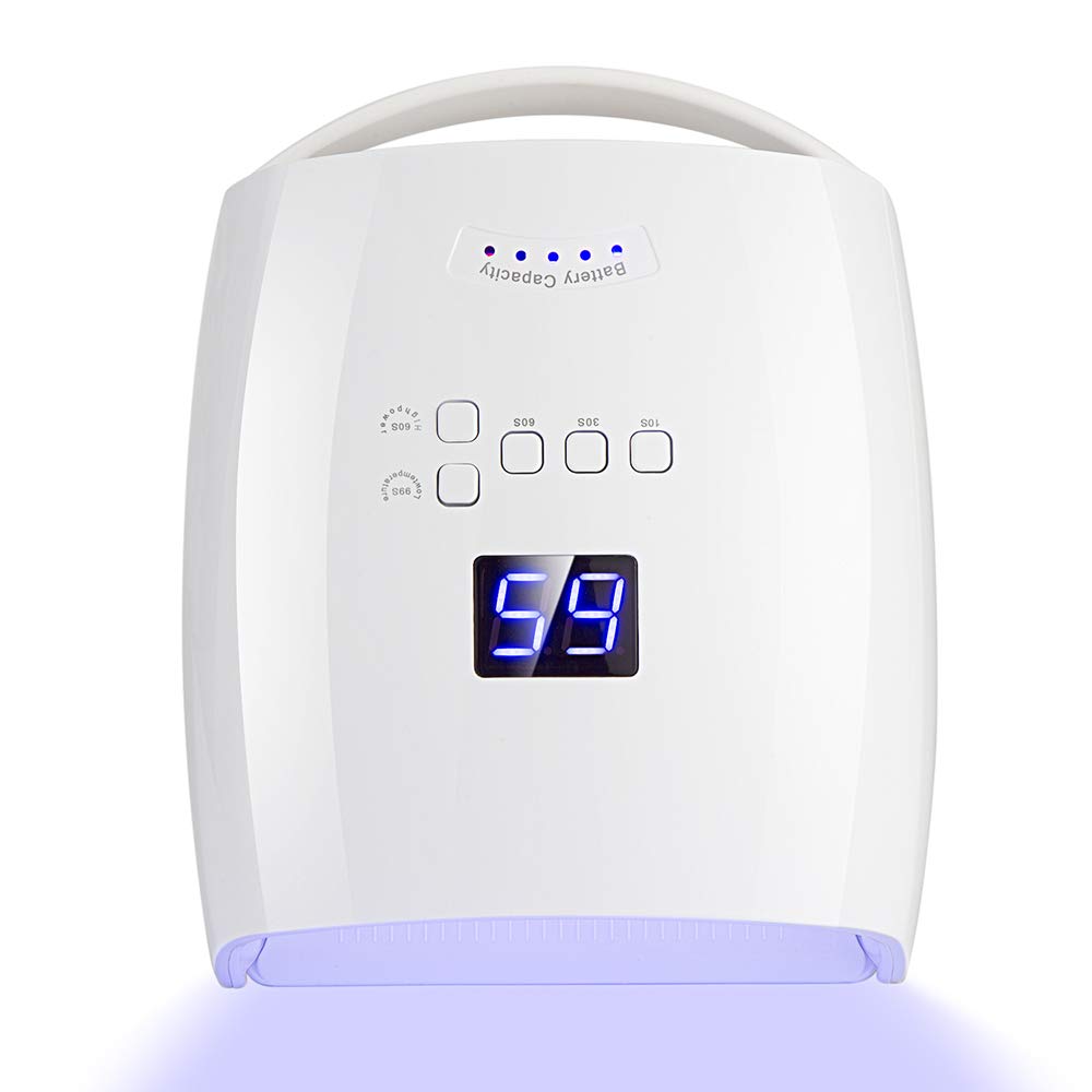 Ayshone 48W Rechargeable UV LED Nail Lamp,Cordless Professional Gel Nail Art Lights Manicure Tools for Home and Salon (White)