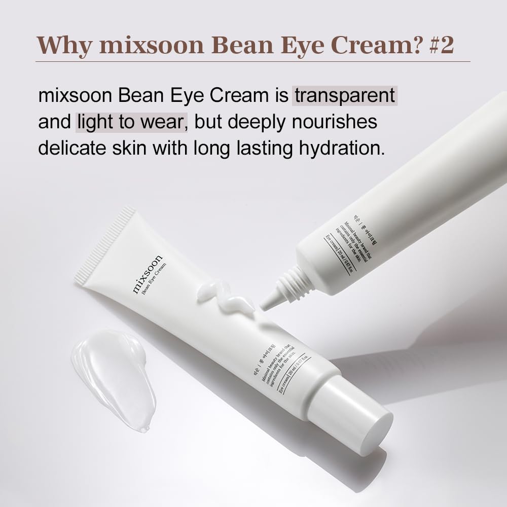 Bean Eye Cream - Hydrating 0.67 fl oz | Nourishing 1.69 fl oz for Dark Circles & Puffiness