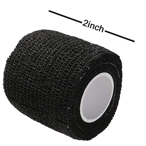 Tattoo Grip Cover Wrap - Romlon 6pcs Disposable Cohesive Tattoo Grip Wrap Self Bandage Wrap Elastic Tattoo Grip Tape Tube for Tattoo Machine Tattoo Grip Accessories Sports Tape Cover