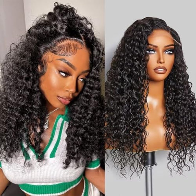 22 Inch 13x6 Deep Wave Lace Front Wigs Human Hair Wig for Women 12A 200% Density HD Lace Front Wigs Human Hair Pre Plucked with Baby Hair Natural Black