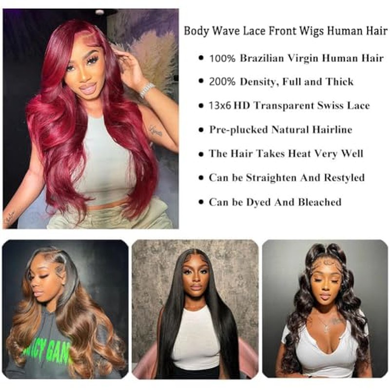 Body Wave Lace Front Wigs Human Hair 13x6 HD Lace Front Wig Human Hair Pre Plucked Body Wave Glueless Wigs Human Hair for Women (13x6 body wave, 26 inch)