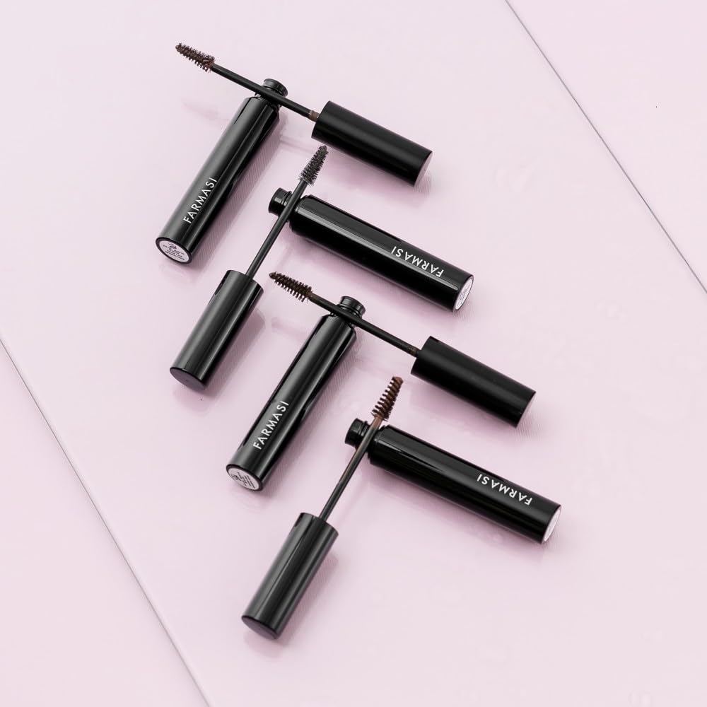 FARMASi Eyebrow Mascara Makeup, Shapes Eyebrows, Voluminous, Looking, Buildable & Defining Brow Mascara, Waterproof, Ebony, 0.17 Fl Oz
