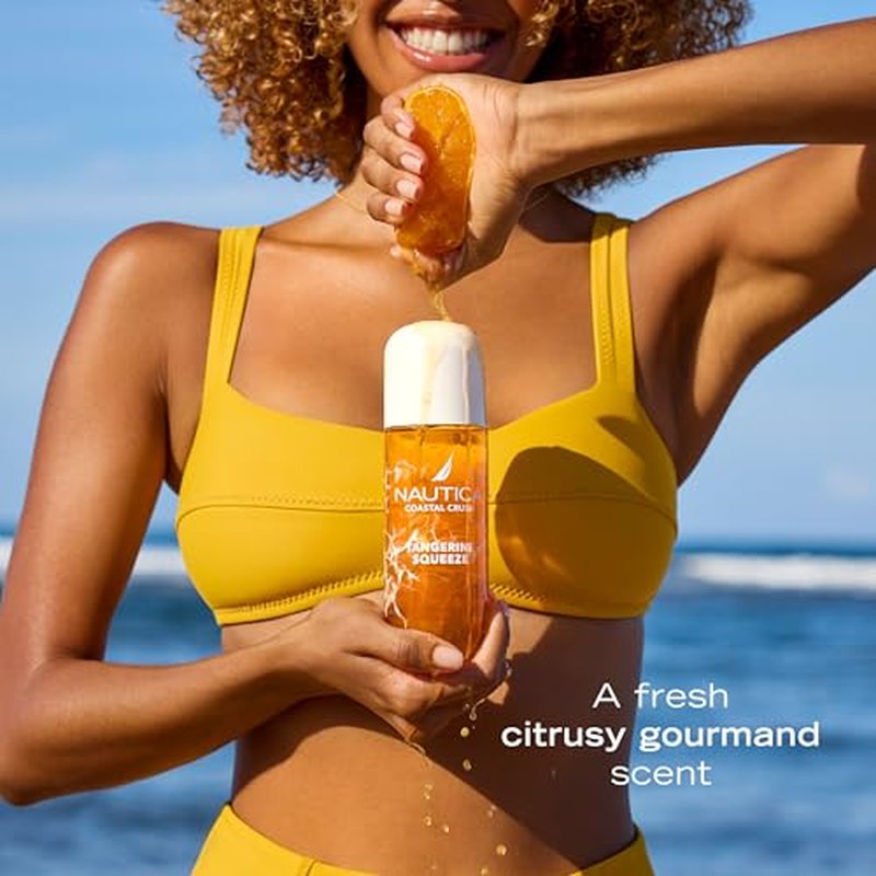Nautica Tangerine Squeeze, a Citrus Gourmand Hair & Body Mist for Women, Notes of Tangerine, Jasmine, and Sandalwood, Long Lasting, 8.0 fl oz