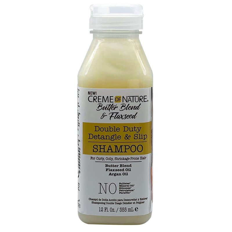 Creme of Nature Butter Blend & Flaxseed– Shampoo, Conditioner– for Curly, Coily, Shrinkage - Prone Hair – Styling Bundle Collection Set 2 PCS