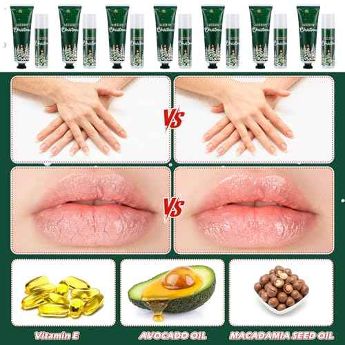 30 Sets Christmas Hand Cream and Lip Balm Bulk Set Party Gifts with Organza Bag Thank You Tag Christmas, Thanksgiving Small Gifts