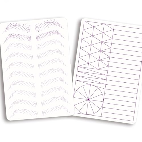 3pcs Microblading Nano Hair Stroke Practice Skin Practice Skin Soft Silicone White Tattoo Practice Skin Pre-printed Double Sides Designs Training Pads for Tattoo Practice (Hairstrokes Purple Outlines)