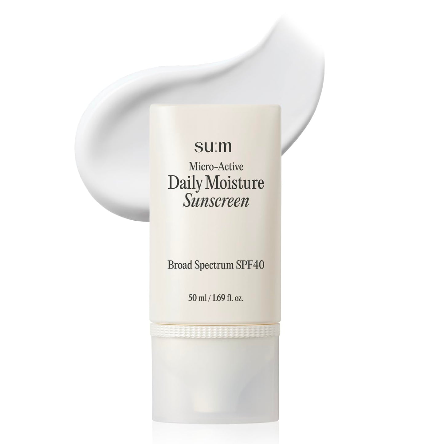 SU:M Micro-Active Daily Moisture Sunscreen SPF40 (1.69 fl oz) - Fragrance-Free, No White Cast, Hydrating Face Sun Cream for Sensitive Skin with Niacinamide, Korean Skin Care