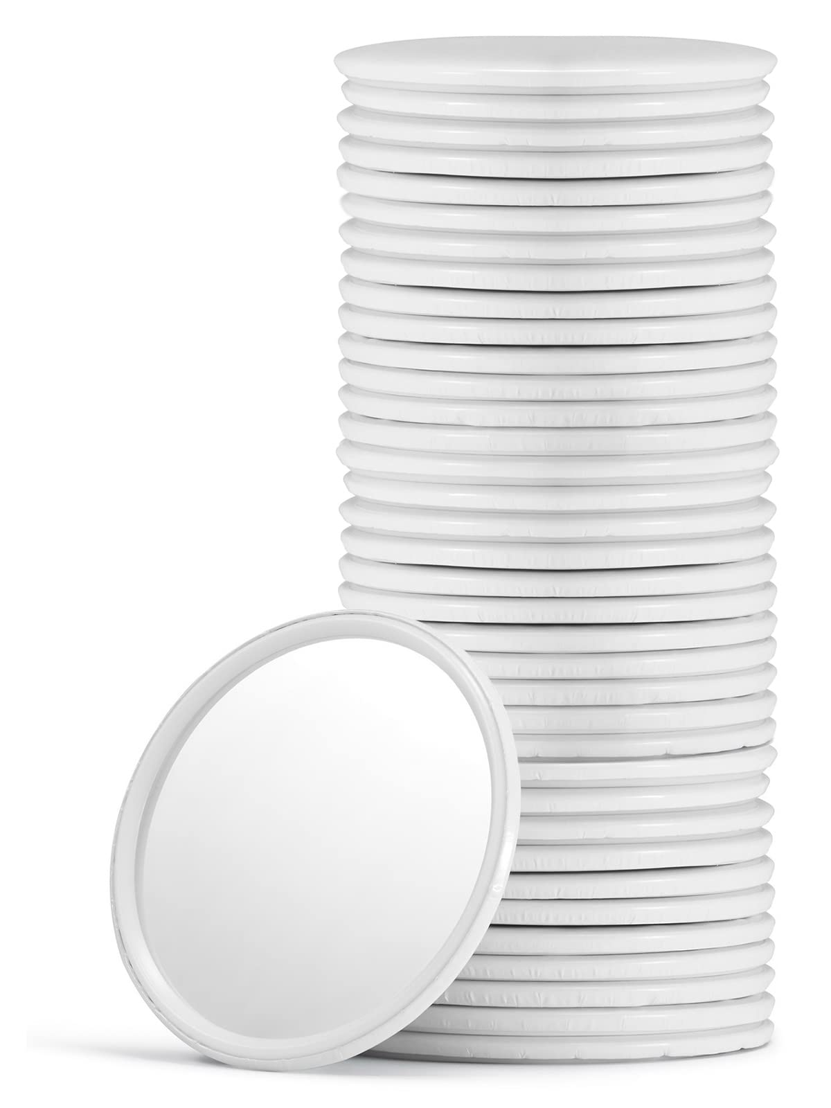 Getinbulk Compact Small Makeup Mirror Bulk, Mini Travel Pocket Mirror for Purse Women Pack of 36 Pcs(Round, White)