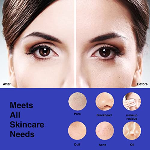 N?graCoola CLIE Facial Cleansing Brush, Waterproof and Rechargeable Face Scrub Brush for Men & Women, Cleansing, Exfoliating and Massaging, Electric Face Scrubber - Blue