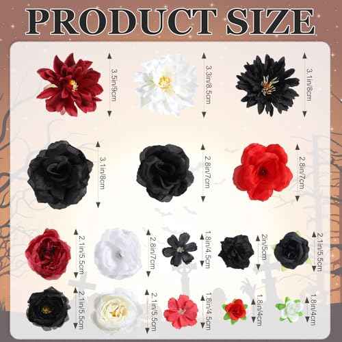 36 Pack Flower Hair Clips Rose Floral Hair Accessories for Women Boho Bride Claw Clip Side Hair Clip Hairpin Brooch Pin Headpiece for Girls Wedding Halloween Hairstyles