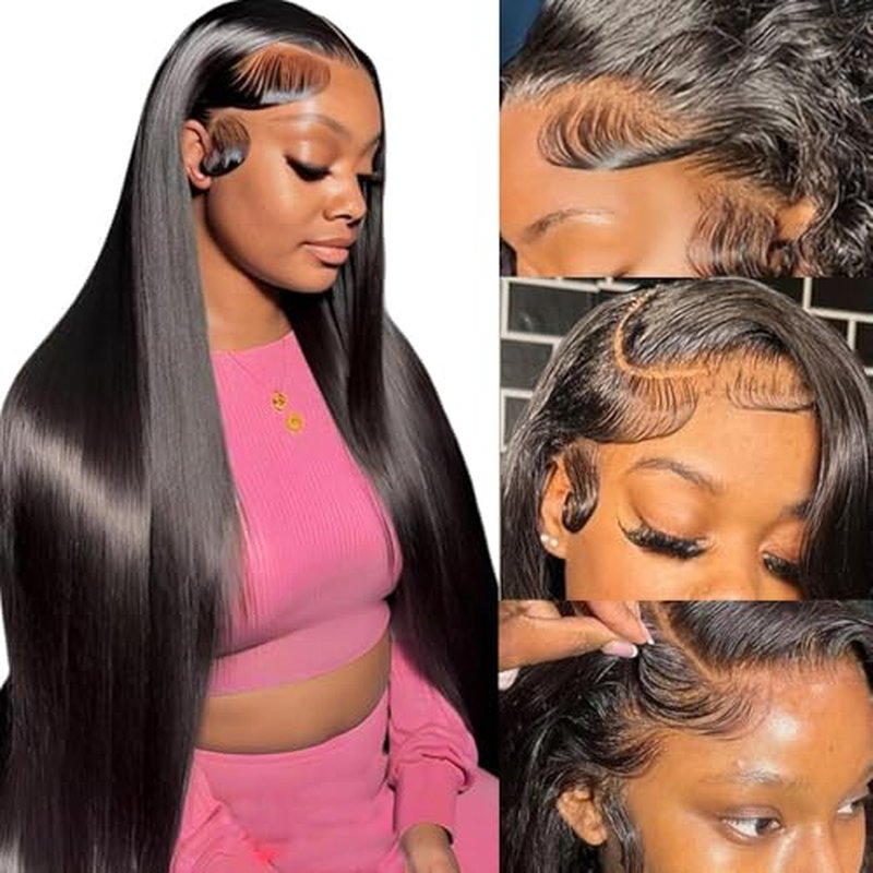 30 Inch Lace Front Wig Human Hair Pre Plucked 200 Density 13x4 HD Transpatent Straight Human Hair Wigs for Black Women Straight Lace Frontal Wigs Human Hair Natural Color (30inch)