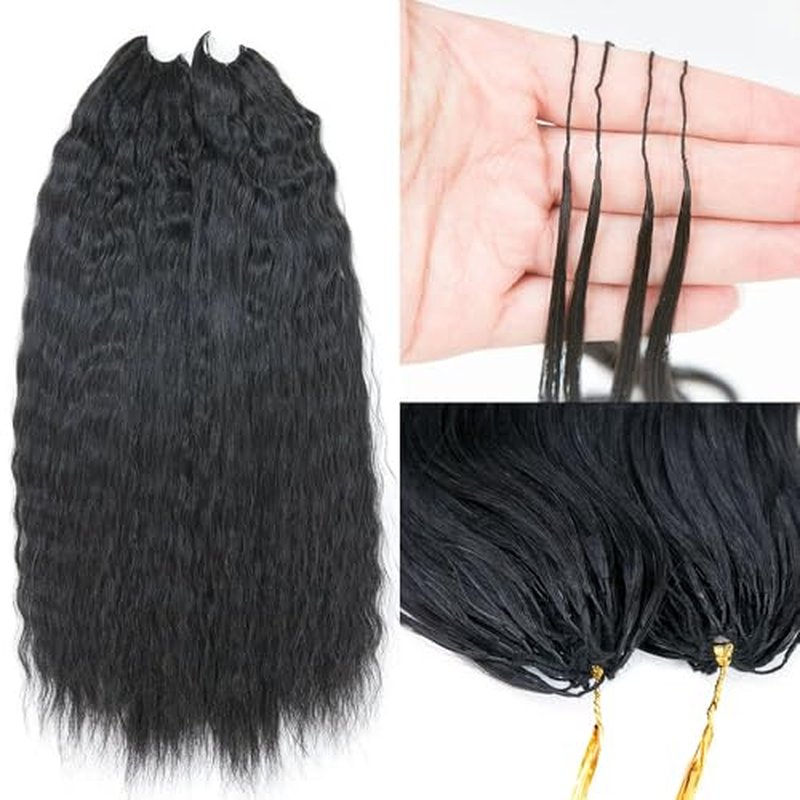Feather Crochet Human Hair Extensions Wet and Wavy Knotless Pre-Separated Crochet Hair Extensions Human Hair With String In The Middle Braid 22inch 60g