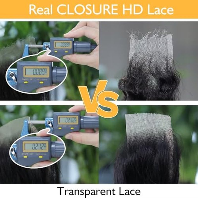 5x5 Burmese Curly Clousre Human Hair Hd Lace Closure 0.10 mm Invisible Ultra-Thin 5x5 Hd Lace Single Knot Pre Plucked 12a Brazilian Raw Human Hair Extensions Nature Black 16 Inches