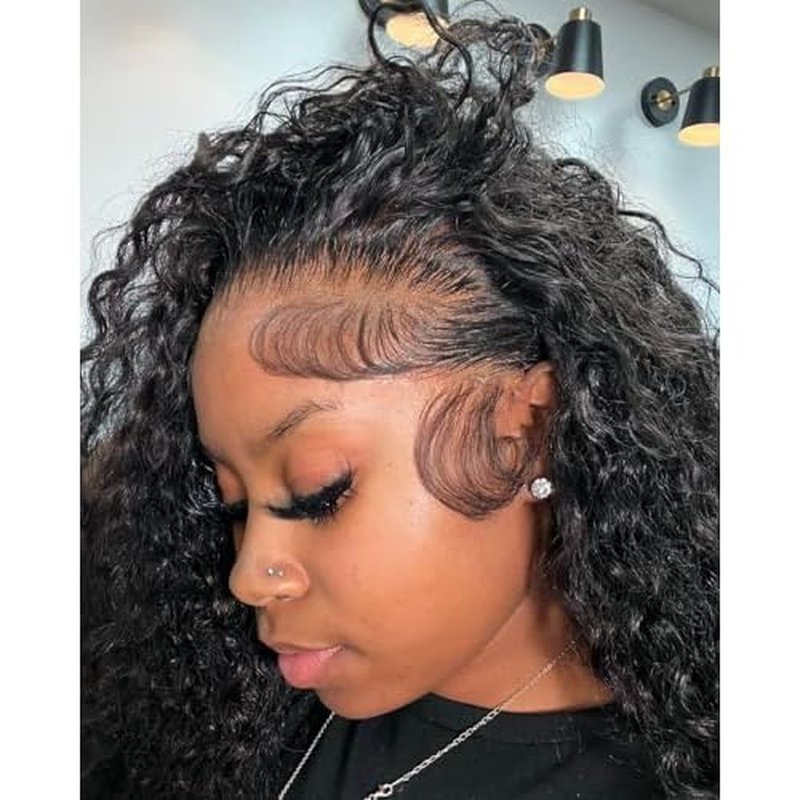 30 Inch Curly Lace Front Wigs Human Hair 200 Density 13x6 HD Transparent Jerry Curly Human Hair Wigs Glueless Wigs Pre Plucked Deep Curly Human Hair Wig for Women