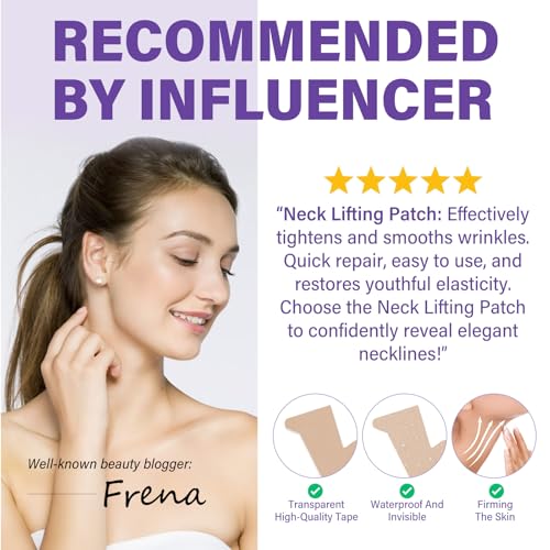 Neck Lift Tape, 20 PCS Neck Tape Lifting Invisible Instantly Lift Sagging Skin for Face, Neck, Improves Neck Fine Lines & Wrinkles, V Edge Patches Use Before Makeup