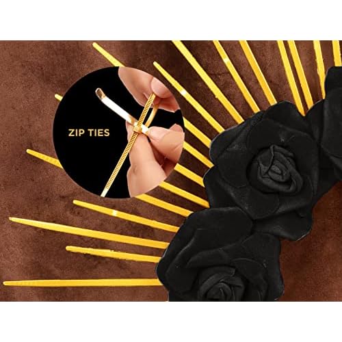 Fantherin Halo Crown with Roses Womens Mexican Flower Goddess Rose Spiked Sun Headpiece for Cosplay Halloween Costume