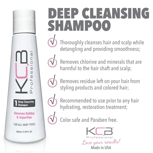 Smooth System, 2 Steps Brazilian Keratin Hair Treatment for Smoothing and Hair Frizz Control, Complex Blowout, Straightening, All Hair Types, Formaldehyde Free, 3.38 Fl oz / 100ml Kit