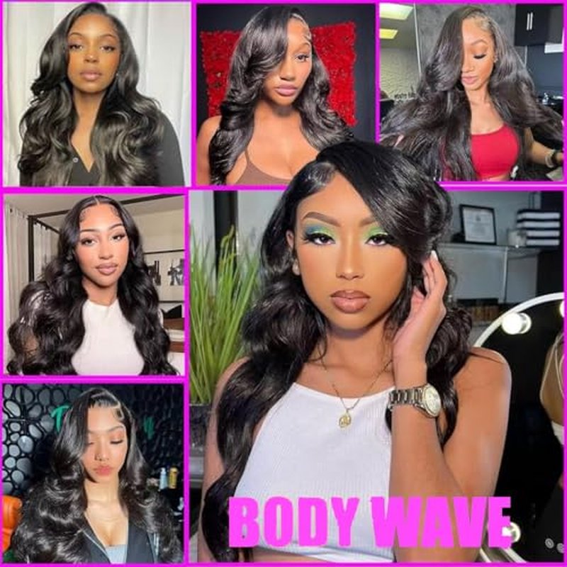 24 Inch Lace Front Wigs Human Hair 10A 6x4 Glueless Wigs Human Hair Pre Plucked Pre Cut Body Wave Lace Front Wigs Human Hair 180% Denisty HD Transparent Lace Frontal Wigs Human Hair For Black Women