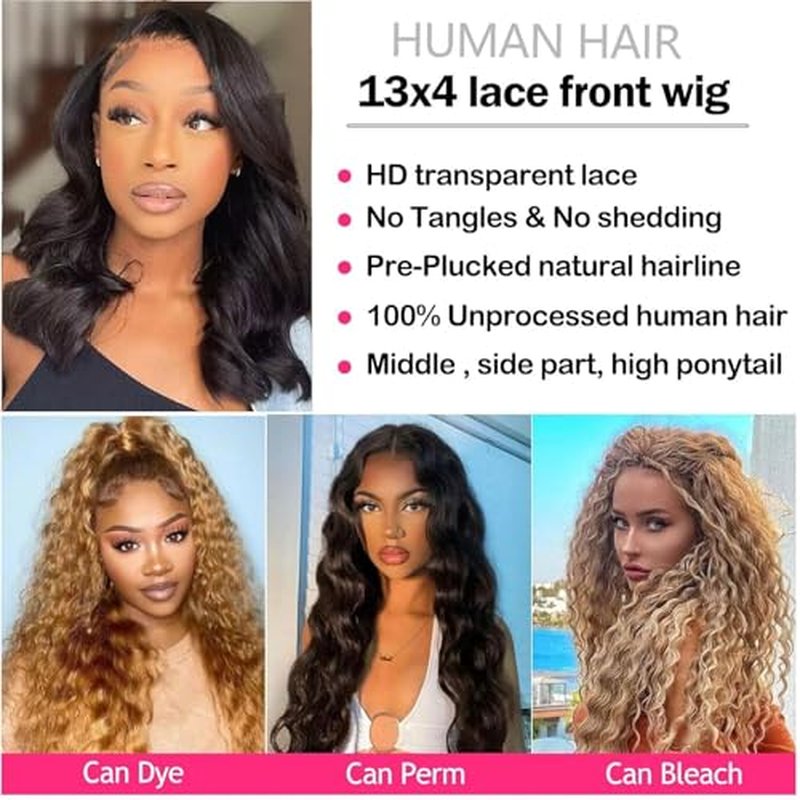 18 Inch Ombre Body Wave Lace Front Wig Human Hair, 13x4 HD Transparent 360¡ÆFull Lace, Glueless Wig with Pre Plucked Hair, Burgundy Balayage on Black (TT1B/BUG), Daily Use for Women