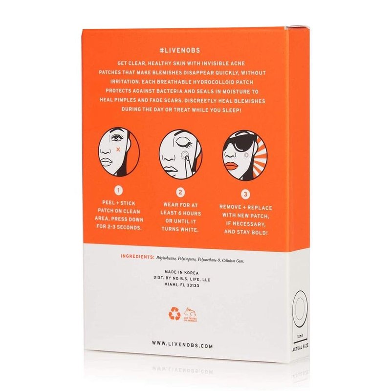 No Bad Stuff - Healing Acne Patches with Hydrocolloid, Waterproof, Invisible Pimple Patches, Wear Under Makeup & Sunscreen, Acne Skin Care for Women & Men, Spot Patches for Pimples, 72 CT