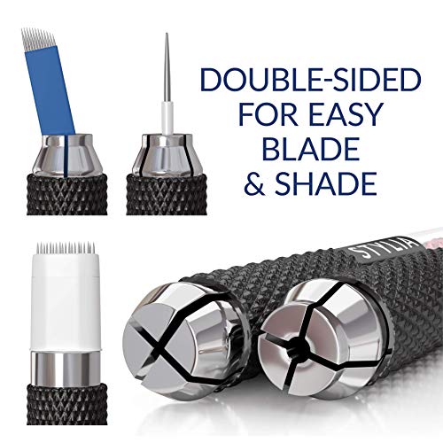 Microblading Supplies 10 Piece Double Sided Manual Tattoo Pen Kit for Permanent Makeup Supplies | Durable Aluminum Pen With Lock-Pin Tech & Ergonomic Grip | Shape Eye Brows, Black