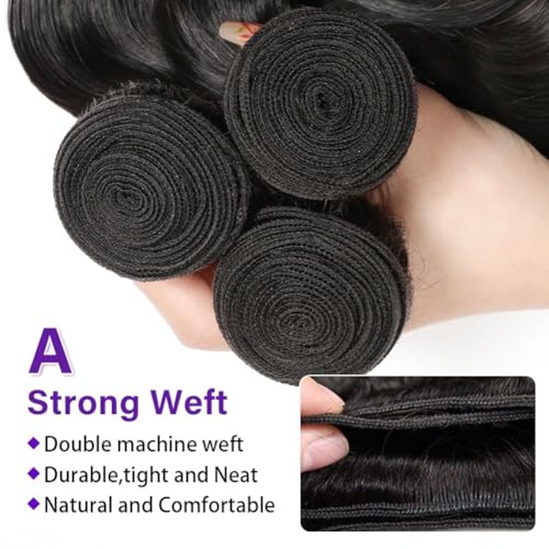 Kinky Curly Bundles Human Hair 16 18 20 Inch 3 Bundles Human Hair 300g 100% Unprocessed Brazilian Virgin Raw Hair Extensions Natural Black Weave Real Human Hair Bundles for Women