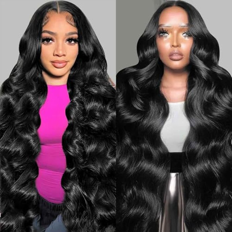 26 Inch 5x5 HD Lace Closure Wigs Human Hair Wear and Go Glueless Wigs Human Hair Pre Plucked Pre Cut for Beginners Body Wave Lace Front Wigs for Women 180% Density Natural Black