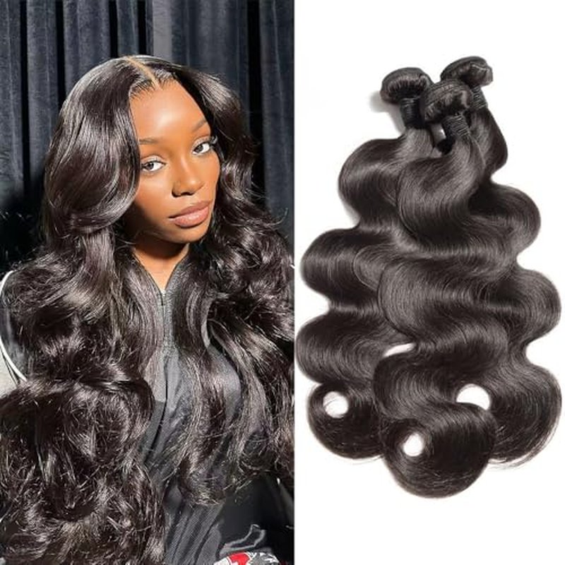 Body Wave Bundles Human Hair 22 24 26Inch Human Hair Raw Bundles 100% Unprocessed Brazilian Virgin Quick Weave Hair 3 Bundles for Black Women Natural Color