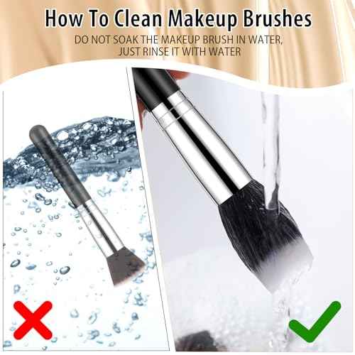 Baderke 20 Pcs Flat Top Foundation Brush Kabuki Cosmetics Synthetic Dense Face Blush Makeup Brush for Liquid, Cream, Powder, Blending, Buffing, Stippling Face Makeup Tools