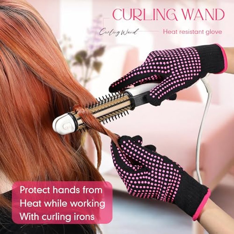 Riyiper 3 Pairs Heat Resistant Gloves for Sublimation, Gloves for Heat Press with Silicone Bumps Applies to Resistant Work, Hair Styling, Universal Fit Size