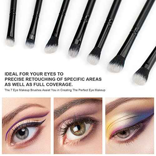 Daxstar Makeup Brushes with a Foldable Case, Makeup Kit 15PCS, Make up Brushes Set Black with 4 Makeup Sponges