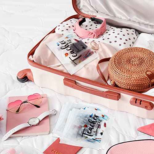 Cunno 60 Pcs Teacher Appreciation Gifts Bulk Small Waterproof Makeup Toiletry Bag Pouch Cosmetic Pencil Bag Thank You Gifts for Women Men Travel Graduation Season Supplies(Teacher Survival Kit)