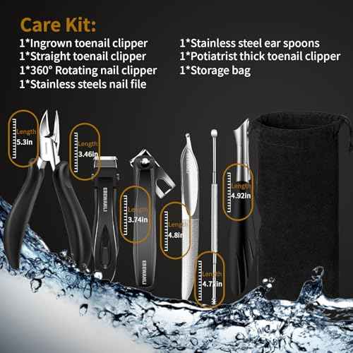 Podiatrist Toenail Clippers for Seniors Thick Toenails, Toe Nail Clippers for Thick Nails for Seniors, Straight Toe Nail Clippers for Men, Ingrown Toenail Clippers and Angled Nail Clipper Set