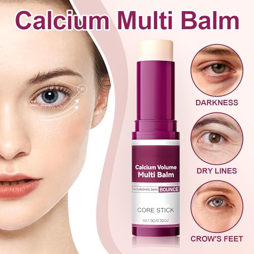 MQN 2PCS Calcium Stick, Calcium Volume Multi Bomb Stick, Korean Collagen Core Balm for Face, Eyes & Neck, with Almond Vitamin E