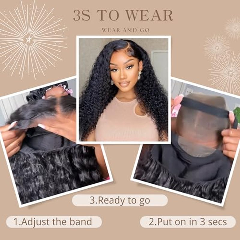 Glueless Wigs Human Hair Pre Plucked Pre Cut 5x5 HD Lace Closure Wigs Human Hair Deep Wave Wig Human Hair Wigs For Black Women Closure Wigs Human Hair 180% Density Natural Color