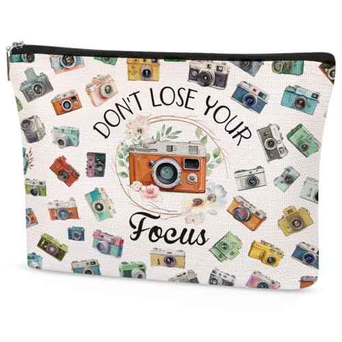 Photographer Gifts Makeup Bag - Photography Gifts Cosmetic Bag for Photographers Women Teacher Friends Photo Lovers, Waterproof Travel Toiletry Organizer Foldable Zipper Pouches