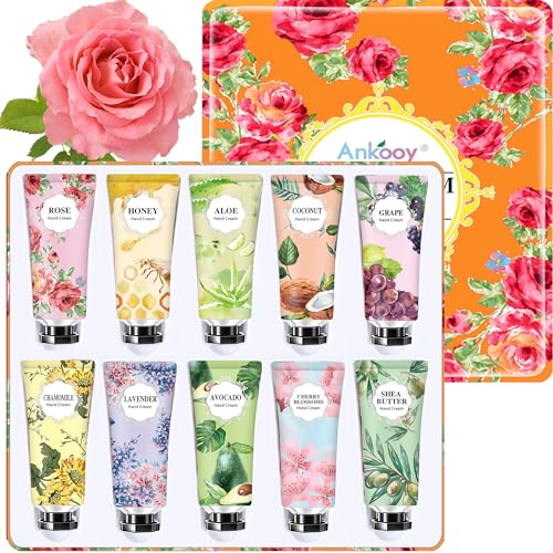 10 Pack Hand Cream Gifts Set,Mothers Day Gifts,Birthday Gifts for Women,Natural Plant Fragrance Scented Hand Lotion Travel Size Mini Lotion Shea Butter,Teacher Gifts,Gift for Mom Thank You Gifts